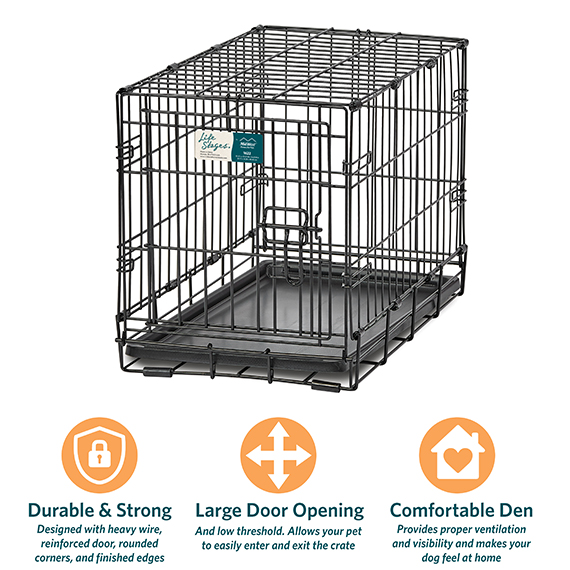 Dog Crate Cage Folding Double Door Divider House Training Portable Handle Metal 