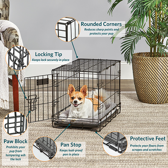  New World Newly Enhanced Single Door New World Dog Crate,  Includes Leak-Proof Pan, Floor Protecting Feet, & New Patented Features, 48  Inch : Pet Supplies