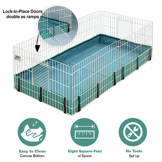 Guinea Habitat Guinea Pig Cage by MidWest 47L x 24W x 14H In 3dayship 