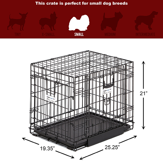 Confidence Pet Dog Folding 2 Door Crate Puppy Carrier Training Cage W/O Bed S