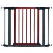 Steel Pet Gate with Graphite and Decorative Wood