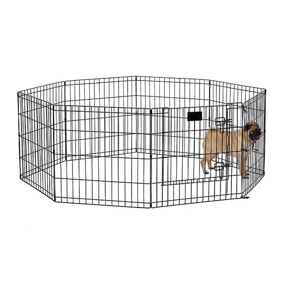 Midwest Homes for Pets Octagon Exercise Pen Fabric Mesh Top,Black