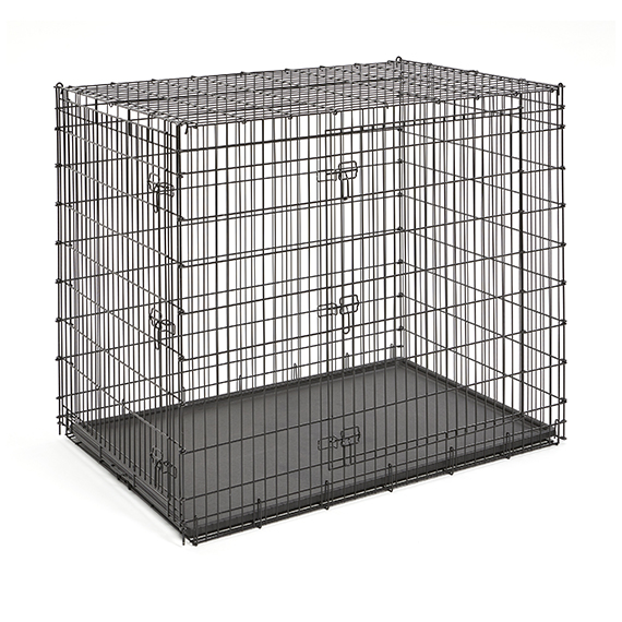 Leopet® Double-Door Metal Dog Crate S-XXL Puppy Cage Different Sizes Foldable Pet Carrier Box Size M 
