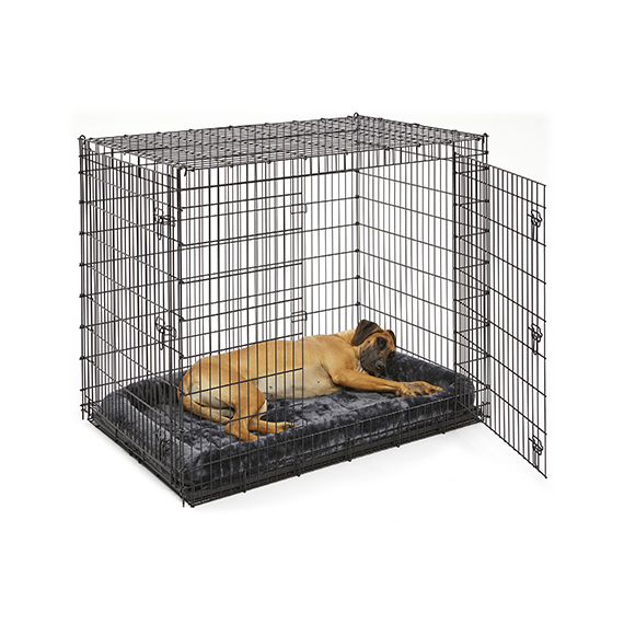 Indoor Outdoor Outside Collapsible Portable Folding Wire Metal Kennels LxWxH Double-Doors with Divider and Tray PetPremium Extra Large Dog Crate XXL Pet Carrier Travel Cage 48x30x32 inches 